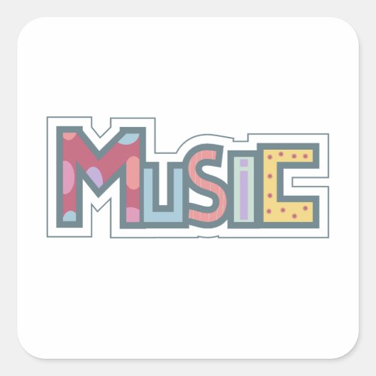 Kleurrijke muziek sticker (Voorkant)