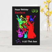 Kleurrijke muziek thema Happy Birthday gepersonali Kaart (Gele Bloem)