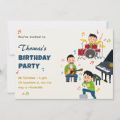 Kleurrijke muziekband op verjaardagsfeest kaart (Voorkant)