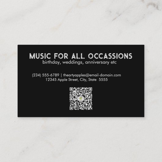kleurrijke muziekgolf Minimal black DJ party gepla Visitekaartje (Achterkant)