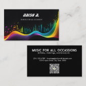 kleurrijke muziekgolf Minimal black DJ party gepla Visitekaartje (Voorkant / Achterkant)