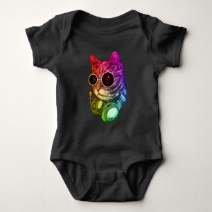 Kleurrijke muziekhoofdtelefoon Raver Animal Romper