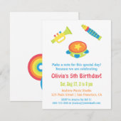 Kleurrijke muziekinstrumenten Kids verjaardagsfees Kaart (Voorkant / Achterkant)