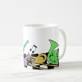 Kleurrijke muziekinstrumenten koffiemok (Voorkant rechts)