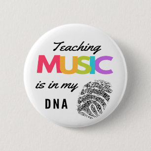 Kleurrijke muziekles zit in mijn DNA muziekleerlin Ronde Button 5,7 Cm