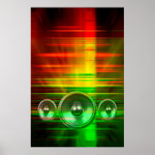 Kleurrijke muziekluidsprekers poster (Voorkant)