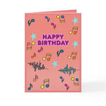 Kleurrijke Muziekmuziek Verjaardagskaart