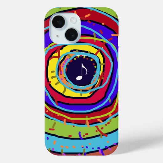 Kleurrijke muzieknoot Case-Mate iPhone case (Achterkant)