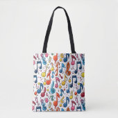Kleurrijke muzieknoot Doodles Tote Bag (Voorkant)