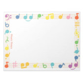 Kleurrijke muzieknoot Lijst Schattige plezier Notitieblok (Voorkant)