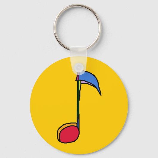 kleurrijke muzieknoot sleutelhanger (Voorkant)
