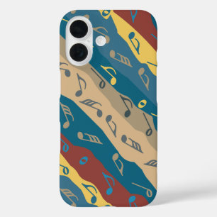 Kleurrijke muzieknoot strepen iPhone 16 hoesje