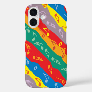 Kleurrijke muzieknoot strepen iPhone 16 hoesje