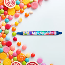 Kleurrijke Muzieknotatie Monogram Blauwe Inkt Pen