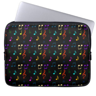 Kleurrijke Muzieknote Muzikant Muzieknote Kunst Laptop Sleeve