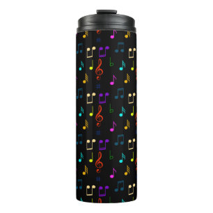 Kleurrijke Muzieknote Muzikant Muzieknote Kunst Thermosbeker