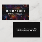 Kleurrijke muzieknoten achtergrond visitekaartje (Voorkant / Achterkant)