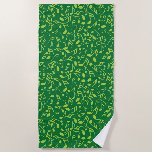 Kleurrijke muzieknoten badhanddoek (Voorkant)