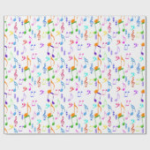 Kleurrijke Muzieknoten Cadeaupapier (Vlak)