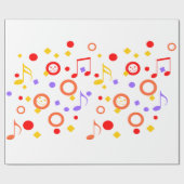 Kleurrijke Muzieknoten Cadeaupapier (Vlak)