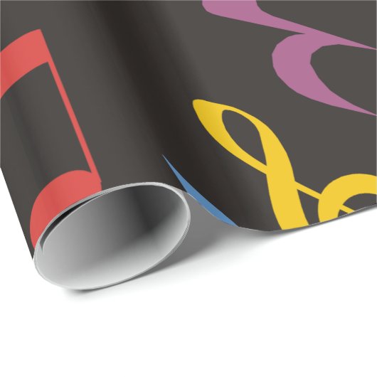 Kleurrijke Muzieknoten Cadeaupapier (Rol Hoek)