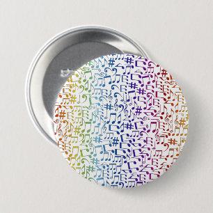 Kleurrijke Muzieknoten Dansen Muziek Muziek Liefhe Ronde Button 7,6 Cm