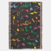 Kleurrijke Muzieknoten Deken (Voorkant Verticaal)