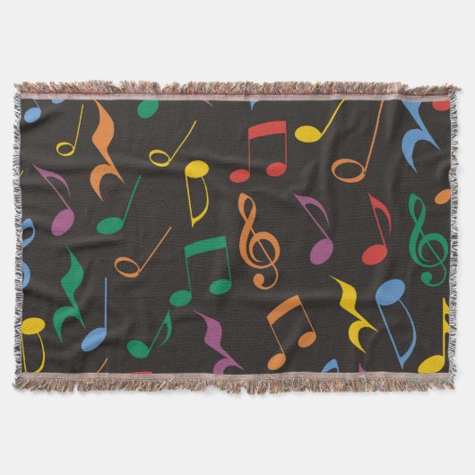 Kleurrijke Muzieknoten Deken (Voorkant)