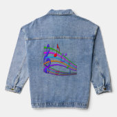Kleurrijke Muzieknoten Denim Jacket (Achterkant)