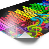 kleurrijke muzieknoten equalizer geluiden foto afdruk (Hoek)
