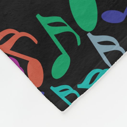 Kleurrijke Muzieknoten Fleece Deken (Hoek)