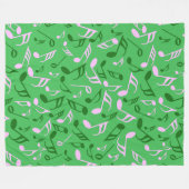 Kleurrijke Muzieknoten Fleece Deken (Voorkant (Horizontaal))