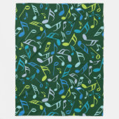 Kleurrijke Muzieknoten Fleece Deken (Voorkant)