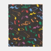 Kleurrijke Muzieknoten Fleece Deken (Voorkant)
