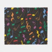 Kleurrijke Muzieknoten Fleece Deken (Voorkant (Horizontaal))