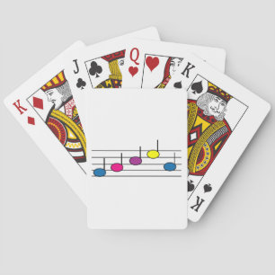 Kleurrijke muzieknoten Helder muziekdesign Pokerkaarten