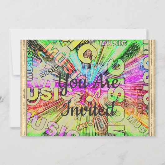 Kleurrijke Muzieknoten Kaart (Voorkant)