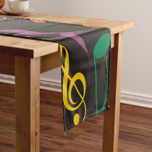 Kleurrijke Muzieknoten Korte Tafelloper (Voorbeeld)