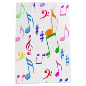 Kleurrijke Muzieknoten Medium Cadeauzakje (Achterkant)