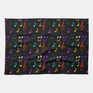 Kleurrijke muzieknoten Musicus Muzieknote Kunst Theedoek
