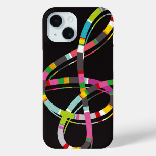 Kleurrijke muzieknoten muziek Treble Artiest Song iPhone 15 Case