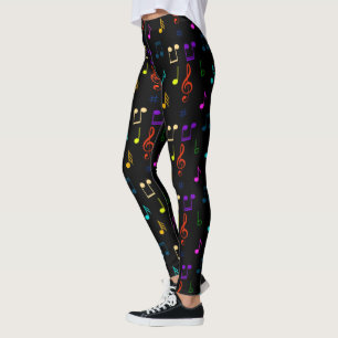 Kleurrijke Muzieknoten Muzikant Muzieknoteer Kunst Leggings