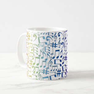 Kleurrijke Muzieknoten Muzikanten Muziek Liefhebbe Koffiemok