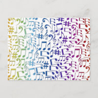 Kleurrijke muzieknoten muzikanten muziekliefhebber