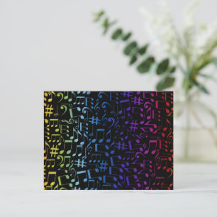 Kleurrijke muzieknoten muzikanten muziekliefhebber briefkaart