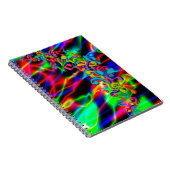 kleurrijke muzieknoten neon heldere achtergrond notitieboek (Rechterzijde)