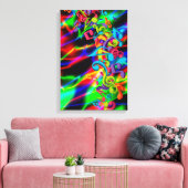 kleurrijke muzieknoten neon heldere achtergrondkle canvas afdruk (Insitu (Woonkamer))