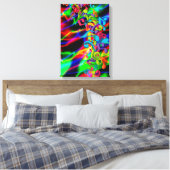 kleurrijke muzieknoten neon heldere achtergrondkle canvas afdruk (Insitu (Slaapkamer))
