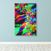 kleurrijke muzieknoten neon heldere achtergrondkle canvas afdruk (Insitu (Houten vloer))