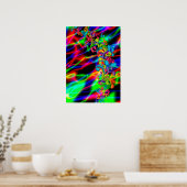 kleurrijke muzieknoten neon heldere achtergrondkle poster (Keuken)